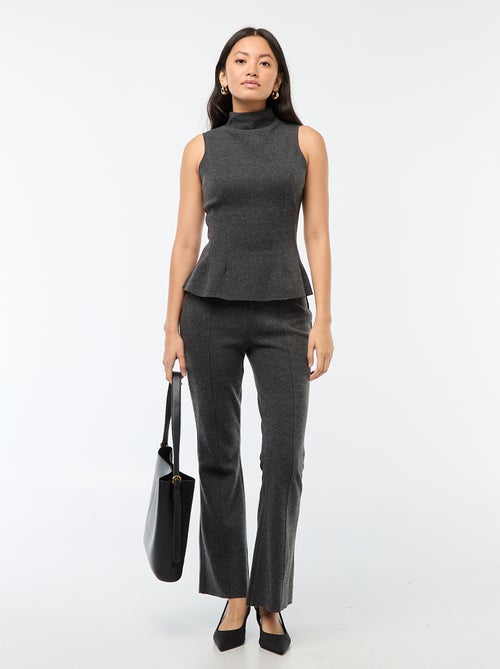 Pantaloni flare in maglia tinta unita - Kiabi