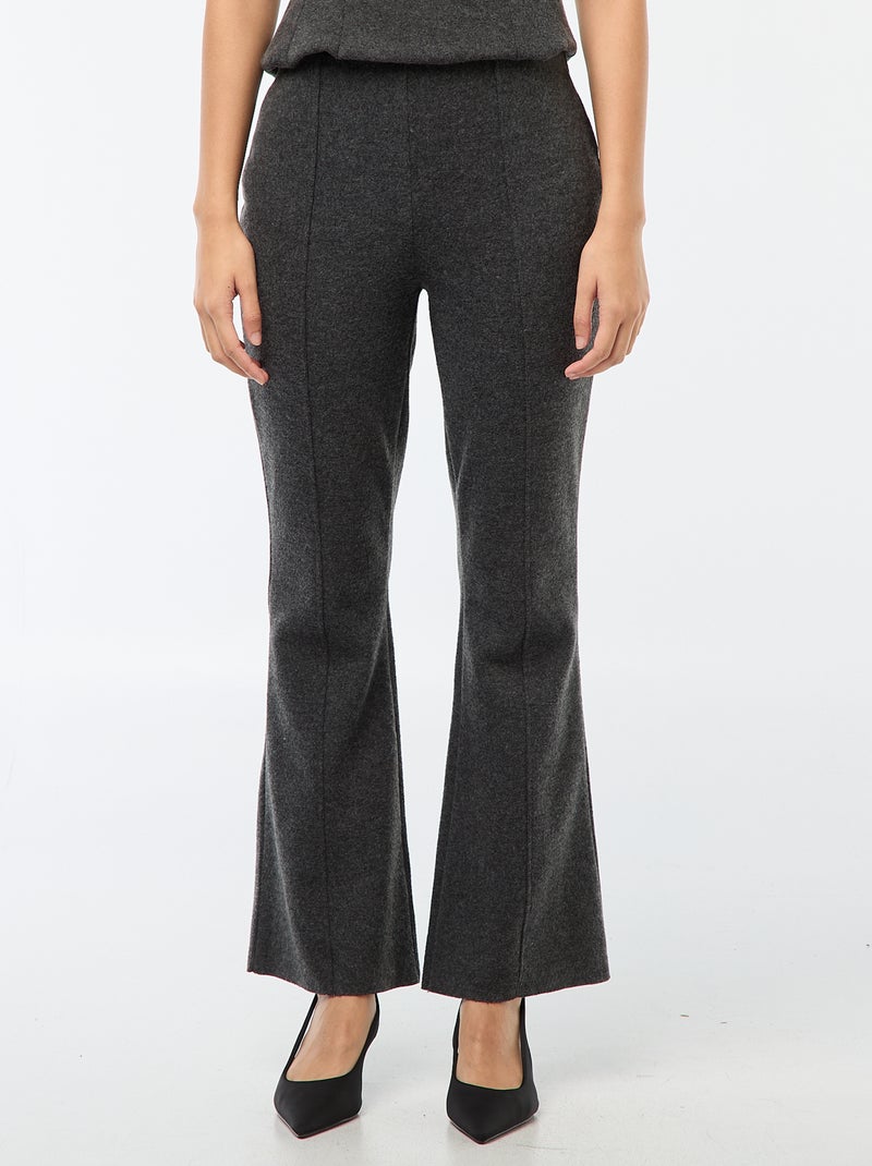 Pantaloni flare in maglia tinta unita Grigio - Kiabi