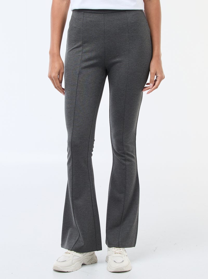 Pantaloni flare in maglia ultra-stretch Grigio - Kiabi