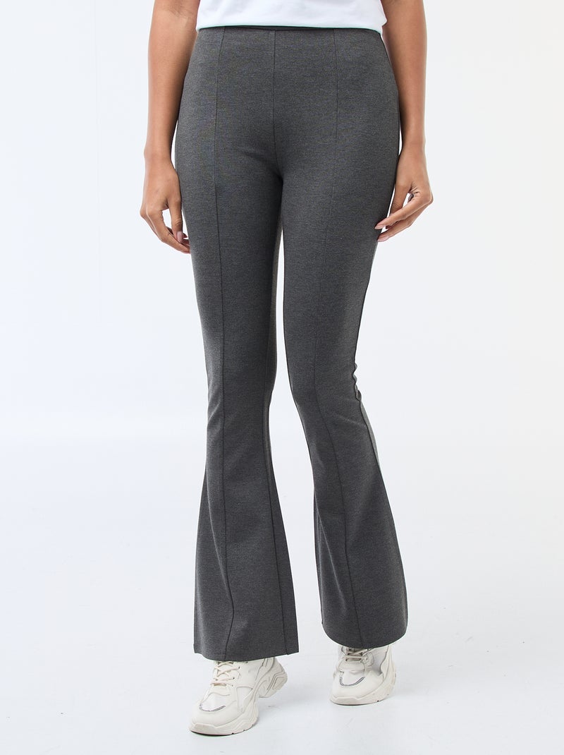 Pantaloni flare in maglia ultra-stretch Grigio - Kiabi