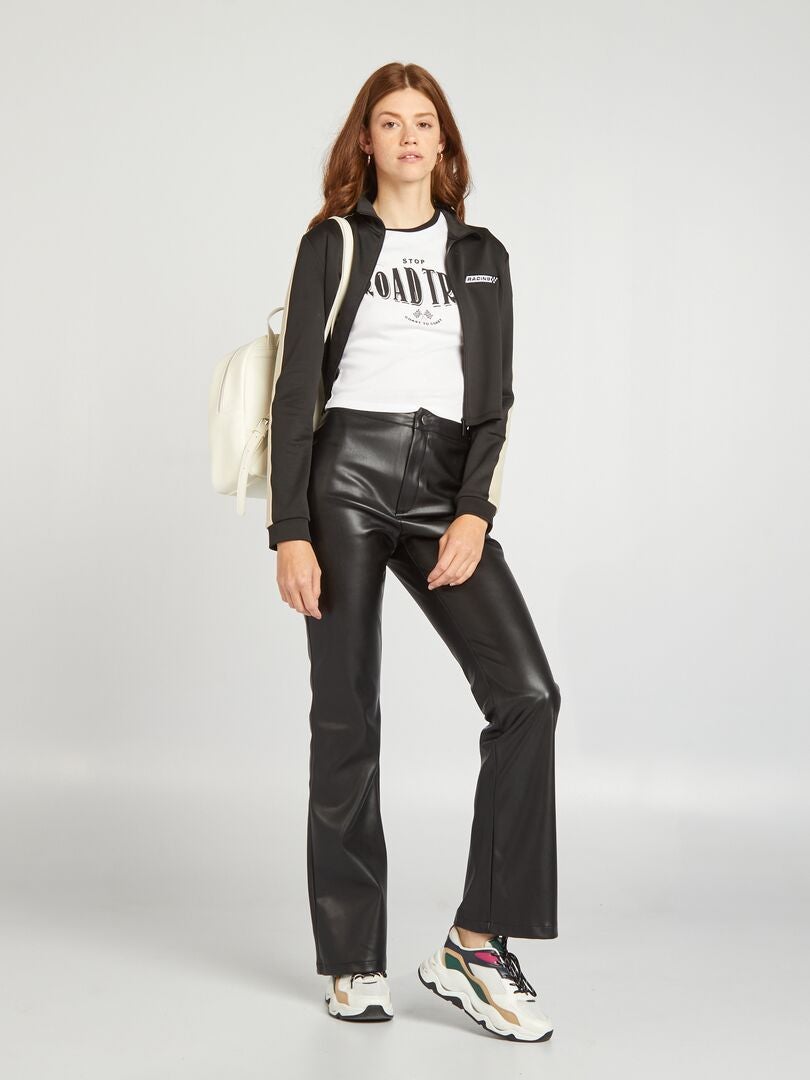 Pantaloni flare in similpelle nero - Kiabi