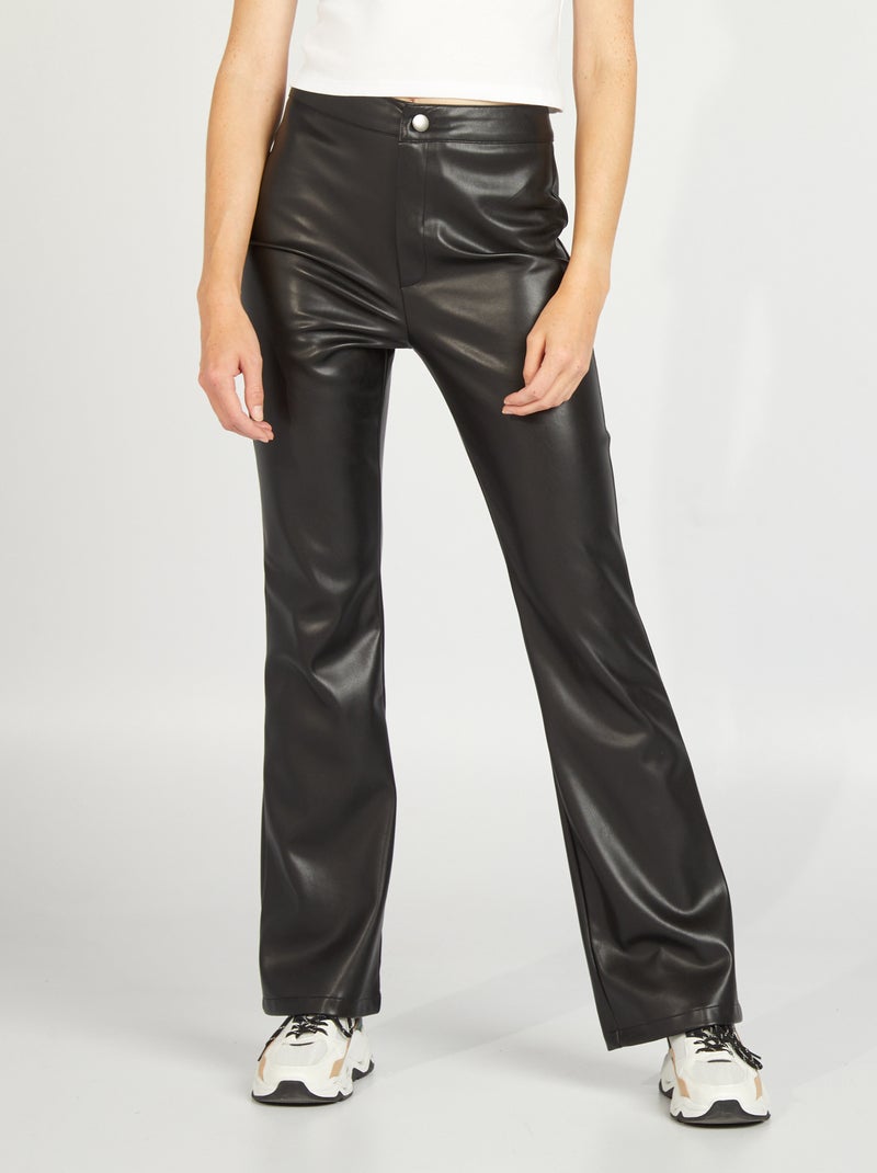 Pantaloni flare in similpelle nero - Kiabi
