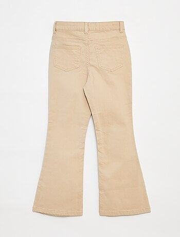 Pantaloni flare in twill con vita regolabile