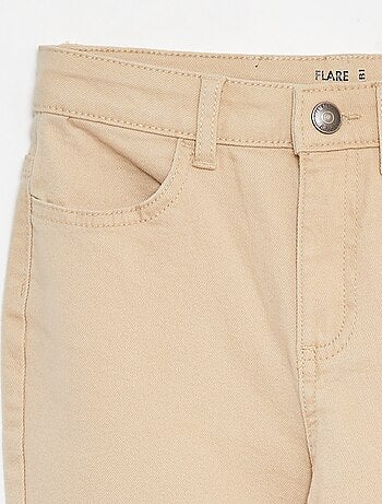 Pantaloni flare in twill con vita regolabile