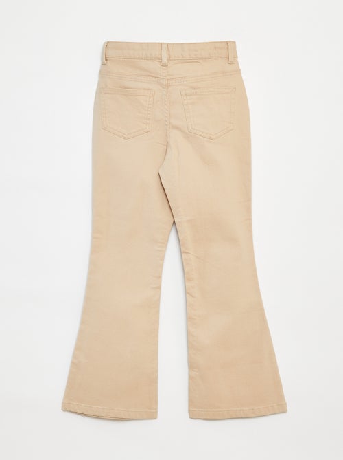 Pantaloni flare in twill con vita regolabile - Kiabi
