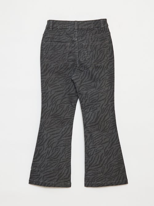 Pantaloni flare in twill con vita regolabile - Kiabi