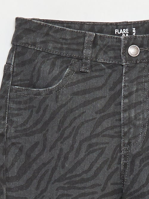 Pantaloni flare in twill con vita regolabile - Kiabi