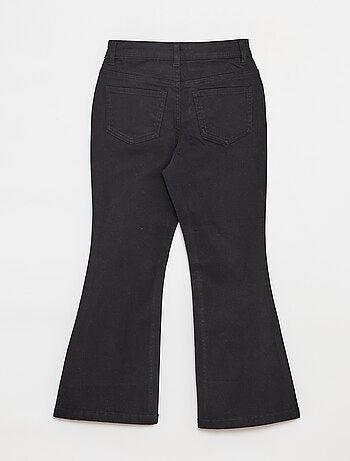 Pantaloni flare in twill con vita regolabile