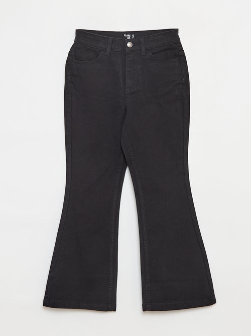 Pantaloni flare in twill con vita regolabile - Kiabi