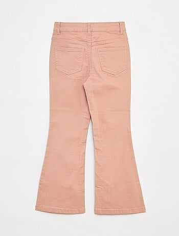 Pantaloni flare in twill con vita regolabile