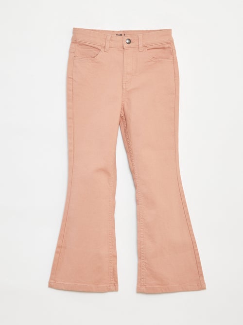Pantaloni flare in twill con vita regolabile - Kiabi