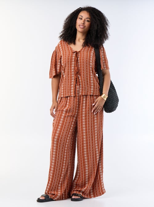 Pantaloni fluidi con ricami - Kiabi