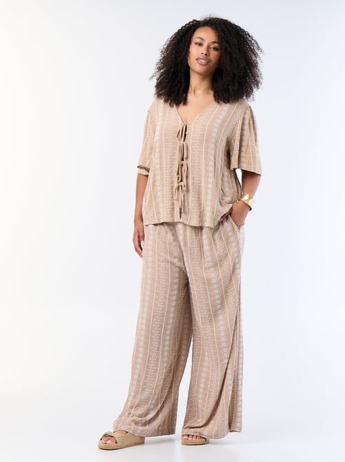 Pantaloni fluidi con ricami - Kiabi