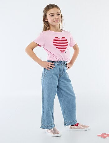 Pantaloni fluidi effetto jeans