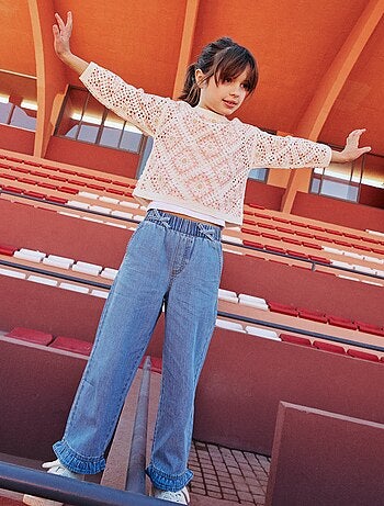 Pantaloni fluidi effetto jeans