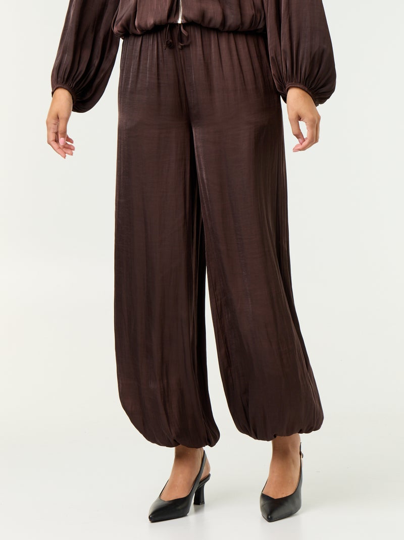 Pantaloni fluidi modello balloon Marrone - Kiabi