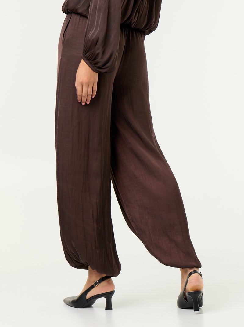 Pantaloni fluidi modello balloon Marrone - Kiabi