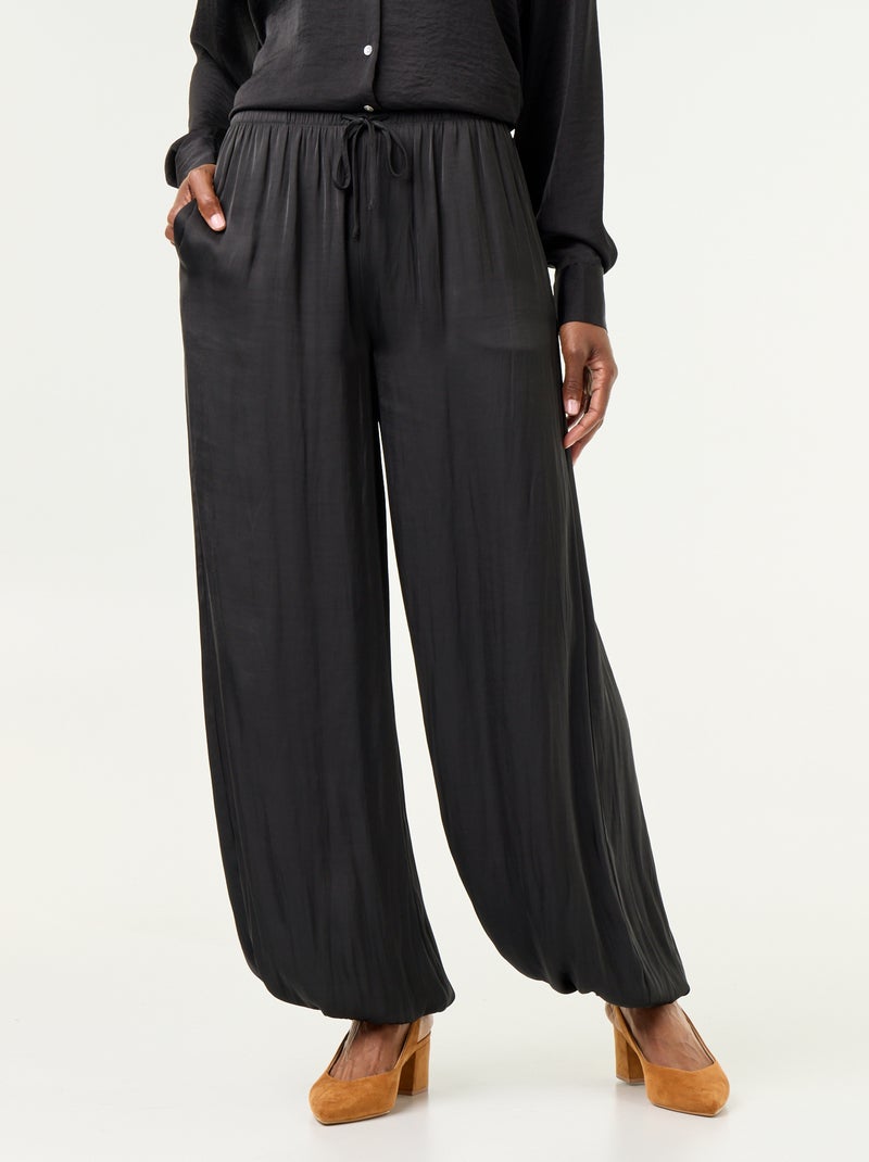 Pantaloni fluidi modello balloon Nero - Kiabi