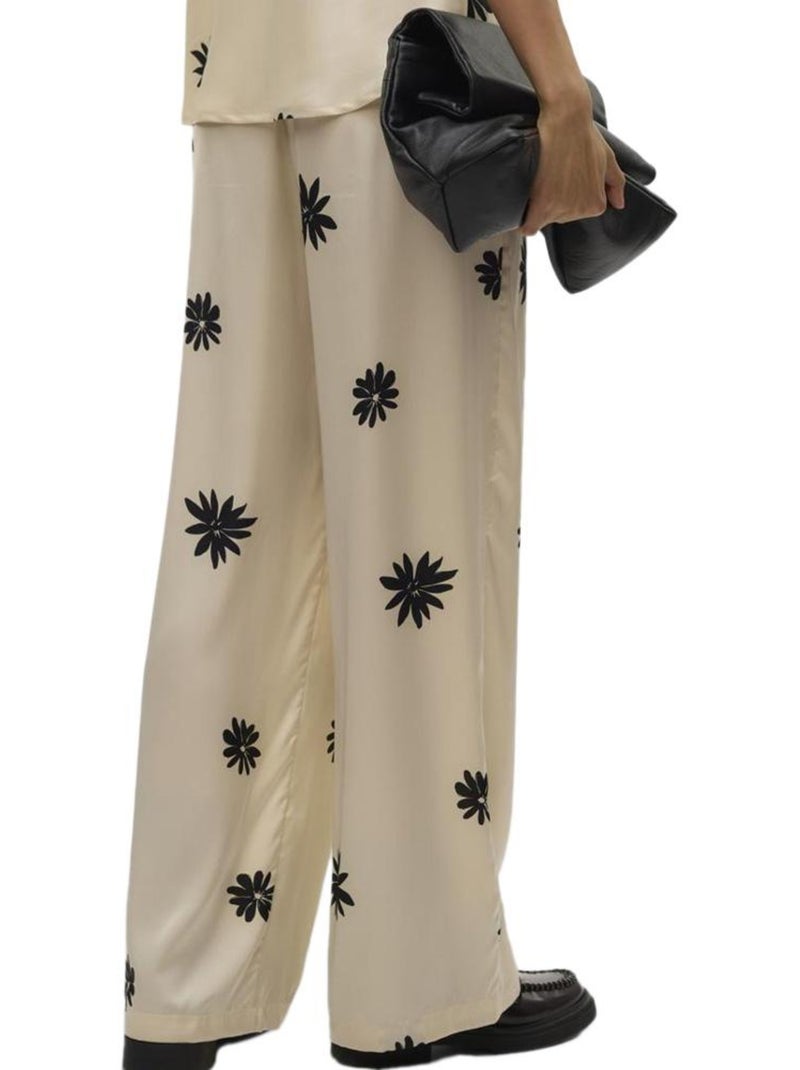 Pantaloni Fluido Donna Vero Moda in Raso Beige - Kiabi