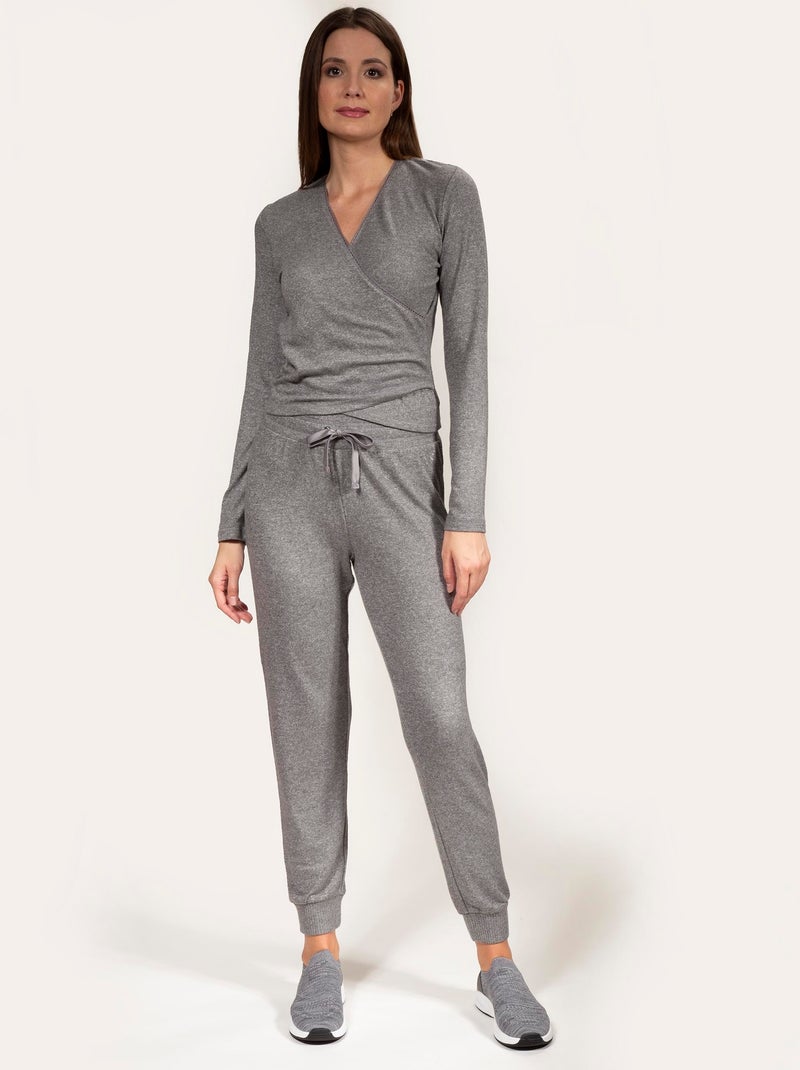Pantaloni homewear donna Isotoner Grigio melangiato - Kiabi