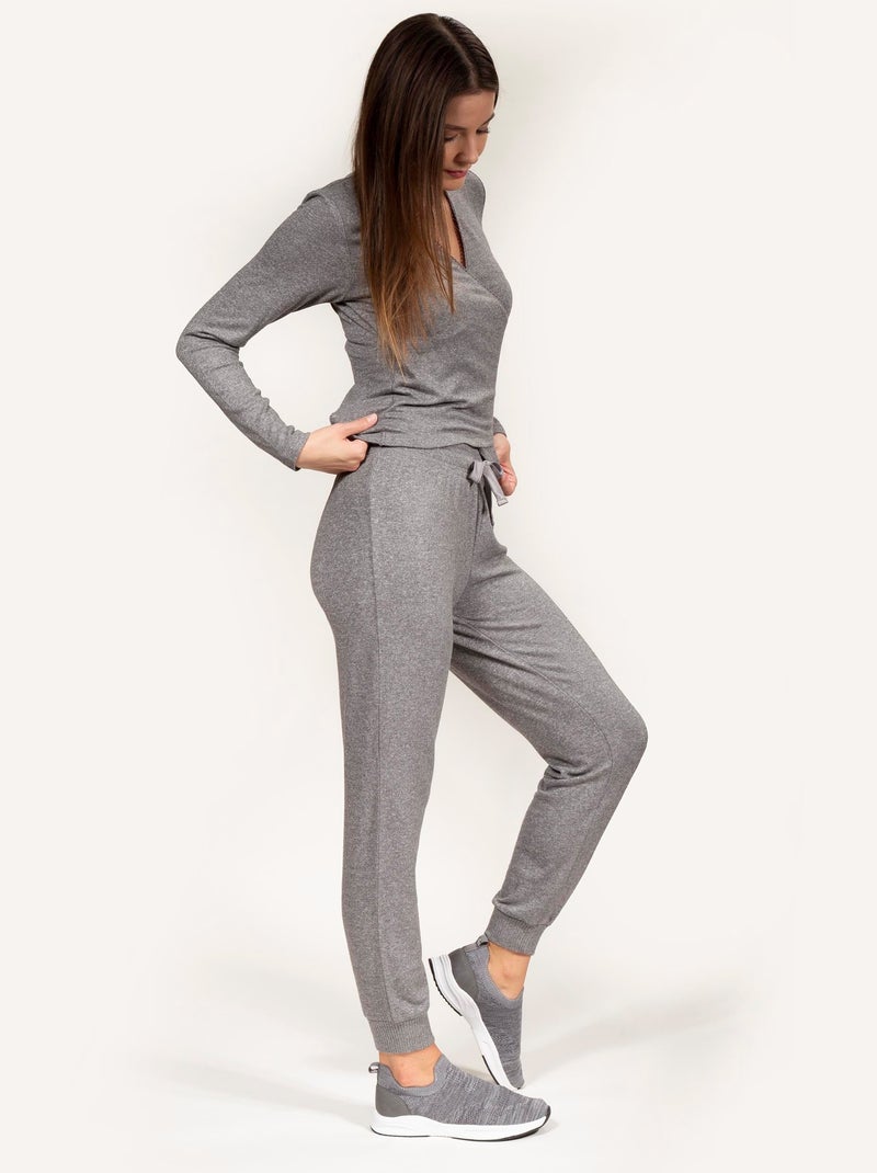Pantaloni homewear donna Isotoner Grigio melangiato - Kiabi