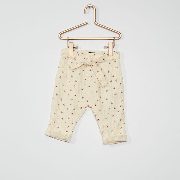 Pantaloni in ciniglia neonata - stampato fiore - Kiabi - 7,00€