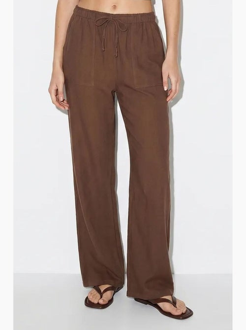 Pantaloni in cotone a gamba ampia con vita con coulisse lucci - Kiabi Pantaloni in cotone a gamba ampia con vita con coulisse lucci - Kiabi
