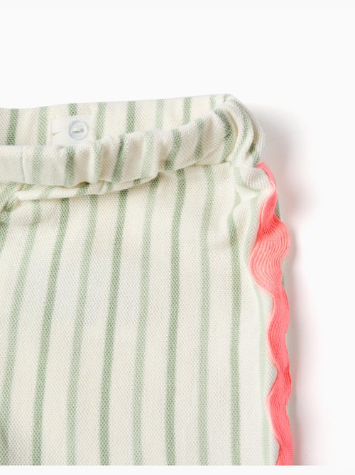 Pantaloni in cotone a righe con nastri ric rac - Kiabi