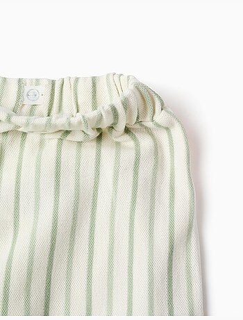 Pantaloni in cotone a righe con nastri ric rac