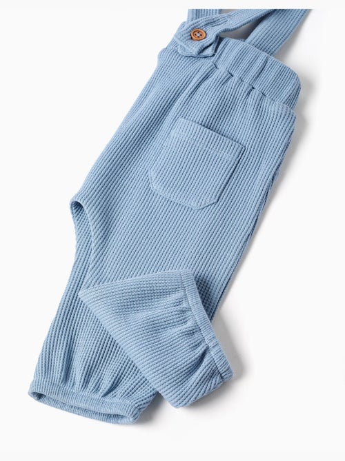 Pantaloni in cotone a trama waffle con bretelle - Kiabi