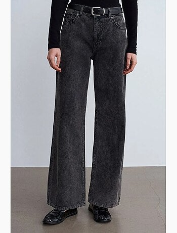 Pantaloni in cotone a vita alta a gamba ampia dilvin