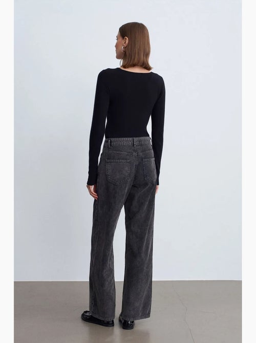 Pantaloni in cotone a vita alta a gamba ampia dilvin - Kiabi Pantaloni in cotone a vita alta a gamba ampia dilvin - Kiabi
