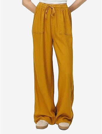 Pantaloni in cotone a vita media, gamba dritta e chiusura con laccetto mixray