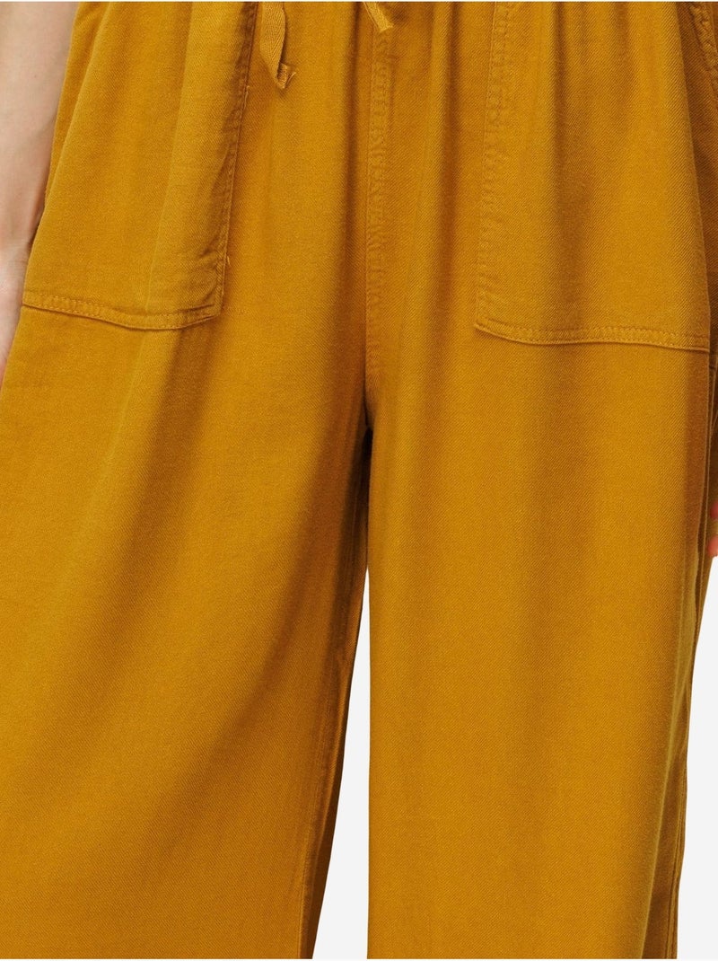 Pantaloni in cotone a vita media, gamba dritta e chiusura con laccetto mixray Ambra - Kiabi