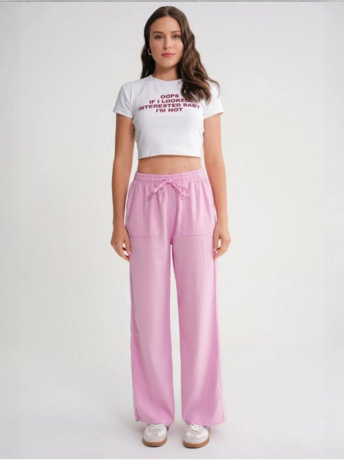 Pantaloni in cotone a vita media, gamba dritta e chiusura con laccetto mixray - Kiabi Pantaloni in cotone a vita media, gamba dritta e chiusura con laccetto mixray - Kiabi