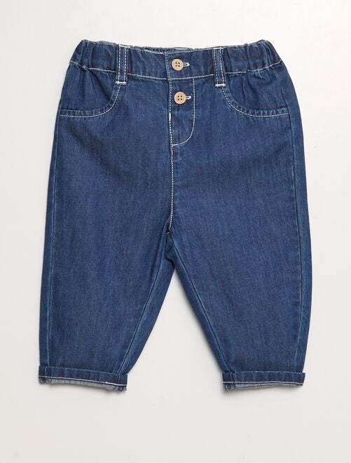 Pantaloni in cotone effetto jeans - Kiabi