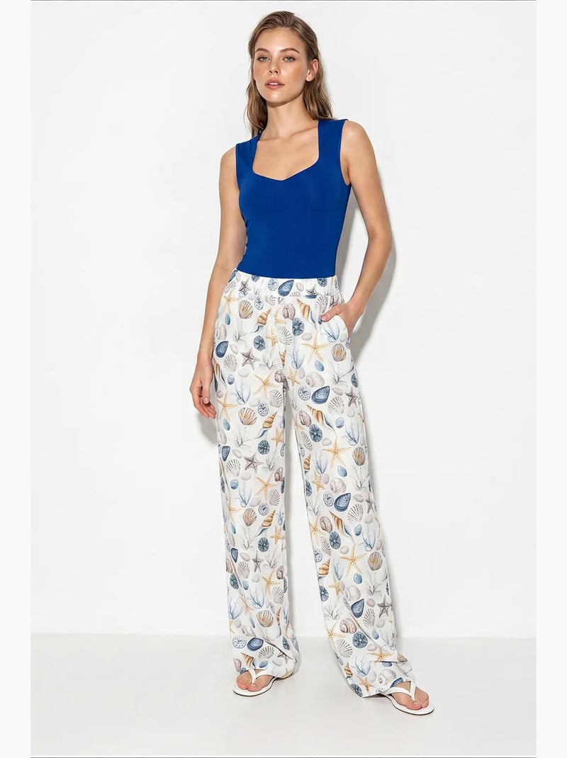 Pantaloni in cotone lucci Bianco Blu - Kiabi