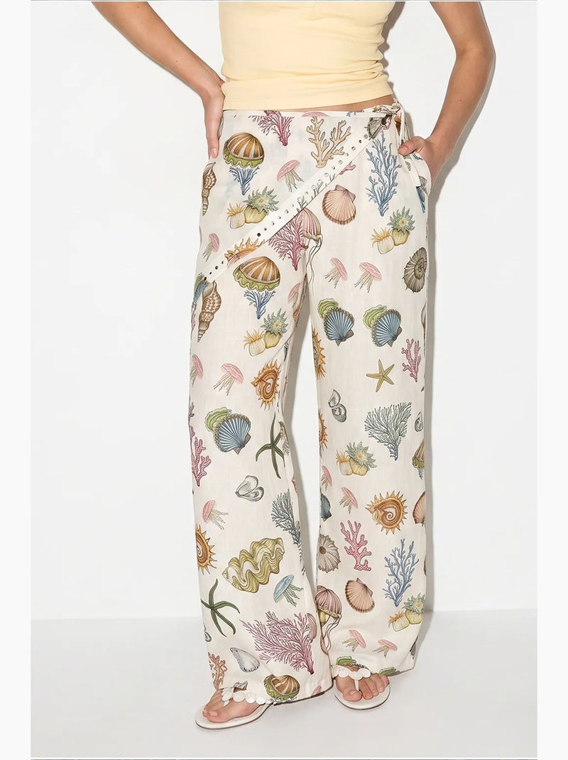 Pantaloni in cotone lucci Bianco Verde - Kiabi