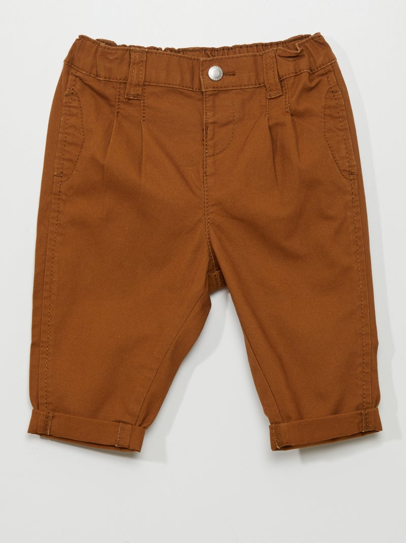 Pantaloni in cotone MARRONE - Kiabi