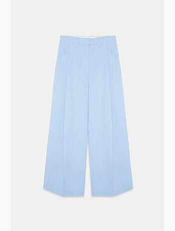 Pantaloni in crêpe a gamba ampia a vita alta dilvin