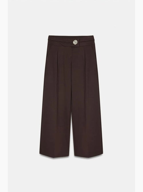 Pantaloni in crêpe a gamba ampia a vita alta dilvin - Kiabi Pantaloni in crêpe a gamba ampia a vita alta dilvin - Kiabi