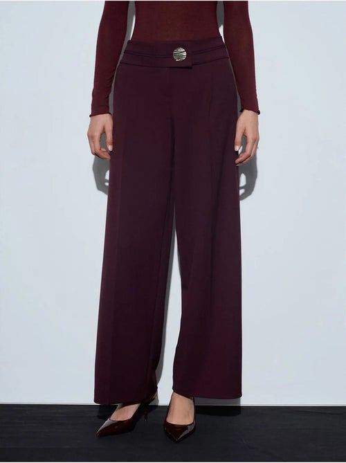 Pantaloni in crêpe a gamba ampia a vita alta dilvin - Kiabi Pantaloni in crêpe a gamba ampia a vita alta dilvin - Kiabi