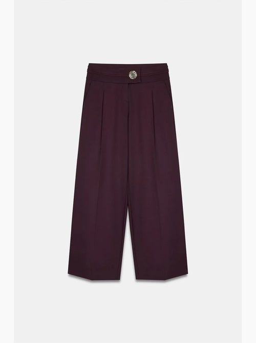 Pantaloni in crêpe a gamba ampia a vita alta dilvin - Kiabi Pantaloni in crêpe a gamba ampia a vita alta dilvin - Kiabi