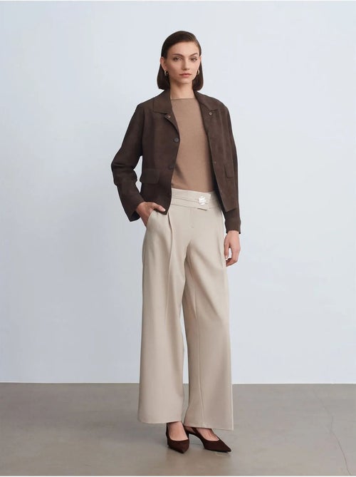 Pantaloni in crêpe a gamba ampia a vita alta dilvin - Kiabi Pantaloni in crêpe a gamba ampia a vita alta dilvin - Kiabi