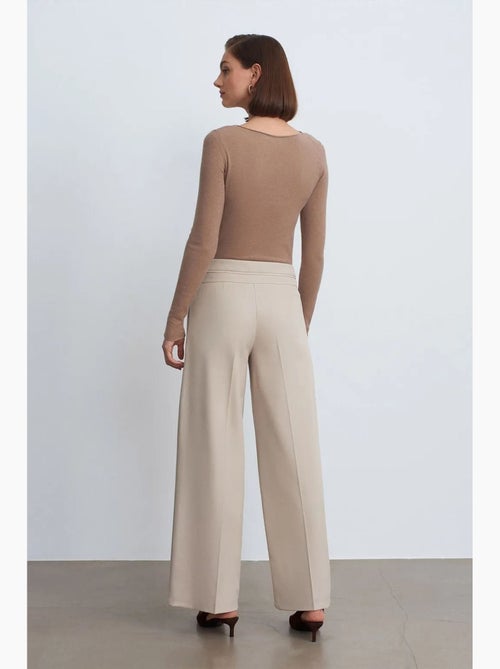 Pantaloni in crêpe a gamba ampia a vita alta dilvin - Kiabi Pantaloni in crêpe a gamba ampia a vita alta dilvin - Kiabi