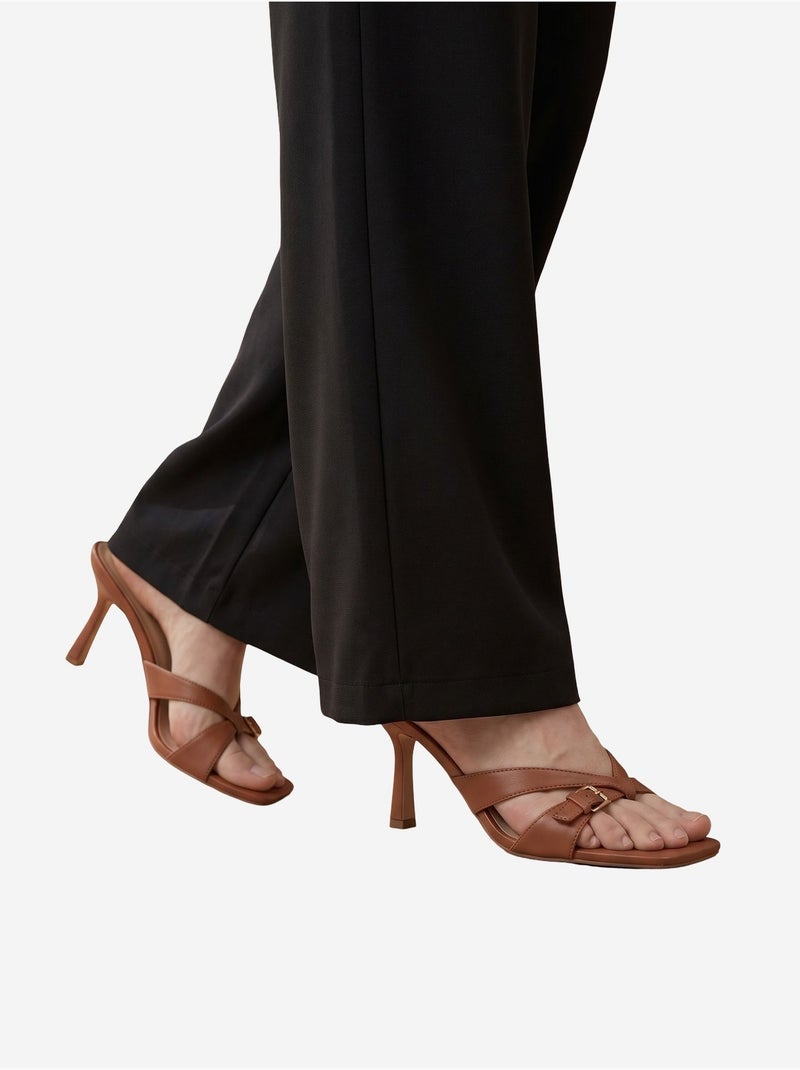 Pantaloni in crêpe a gamba ampia a vita alta my fashion Nero - Kiabi