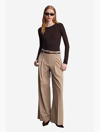 Pantaloni in crêpe a gamba ampia con cintura da donna dilvin