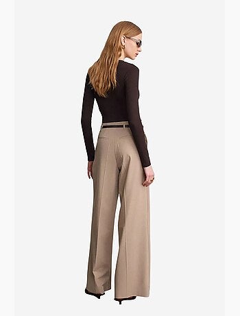 Pantaloni in crêpe a gamba ampia con cintura da donna dilvin