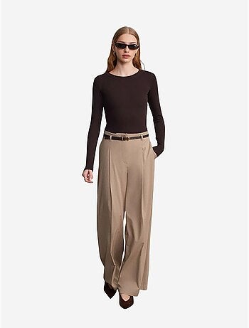 Pantaloni in crêpe a gamba ampia con cintura da donna dilvin