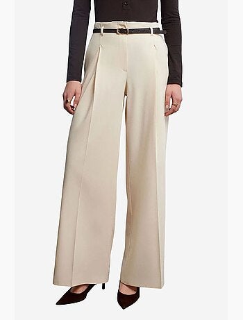 Pantaloni in crêpe a gamba ampia con cintura da donna dilvin